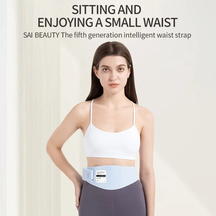 EMS Abdominal Fitness Device Slimming Waist Period Pain Relieve Massager(Lake Blue)