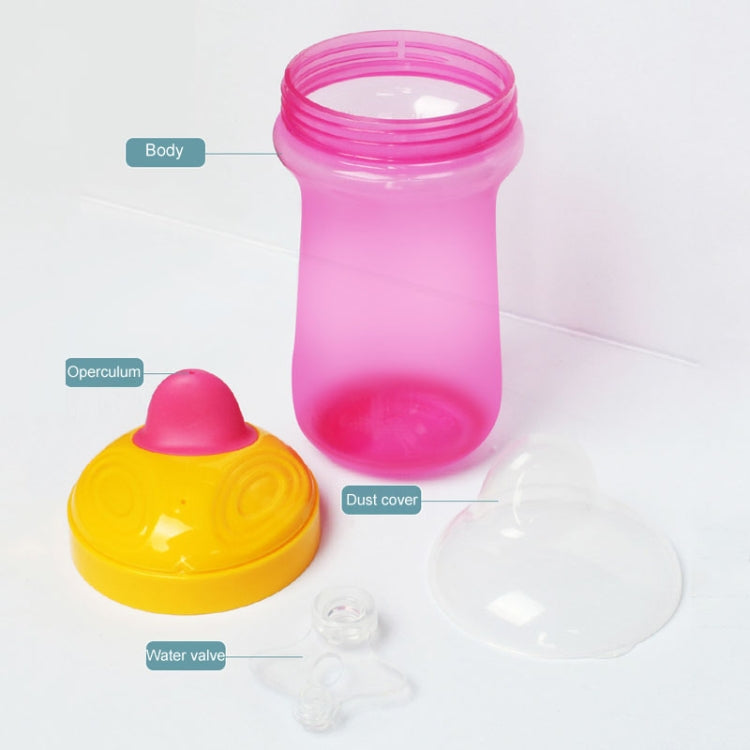 300ml Baby Learning Drinking Mug Children Portable Large Capacity Water Bottles(Pink)