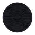 10x0.5cm Round Silicone Coaster Non-Slip Wave Mug Heat Insulation Cushion Drainage Coffee And Tea Coaster, Color: Black