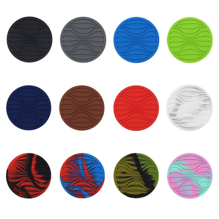 10x0.5cm Round Silicone Coaster Non-Slip Wave Mug Heat Insulation Cushion Drainage Coffee And Tea Coaster, Color: Green