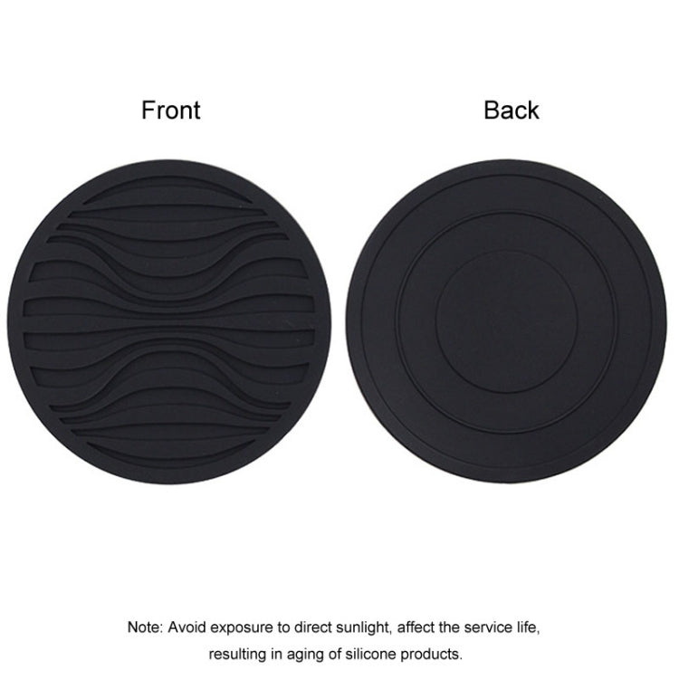 10x0.5cm Round Silicone Coaster Non-Slip Wave Mug Heat Insulation Cushion Drainage Coffee And Tea Coaster, Color: Marble Color