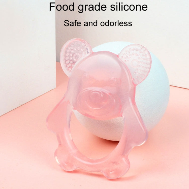 Baby Teething Stick Toys Childrens Silicone Bear Bites With Storage Box(Pink)