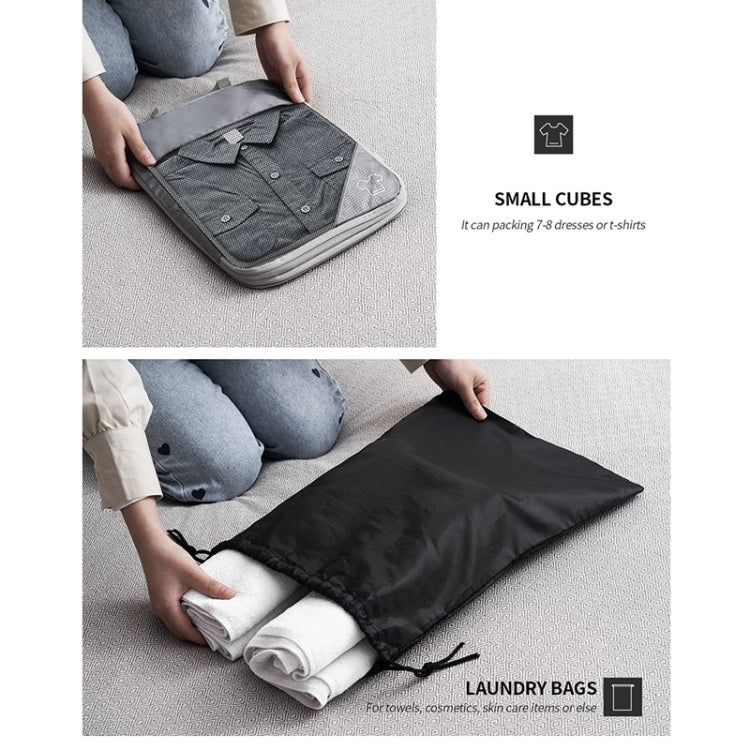 6 In 1 Compression Mesh Travel Cubes Clothes Underwear Packing Bags(Gray)