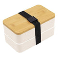 1200ml Portable Compartment Insulated Double Layer Lunch Box Microwavable Plastic Food Container, Color: Without Insulation Bag White