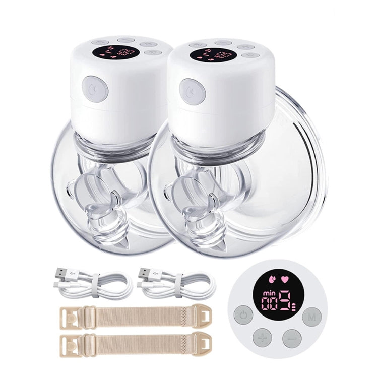 S12 LCD Screen Smart Large Capacity Portable Wearable Silent Electric Breast Pump, Color: White