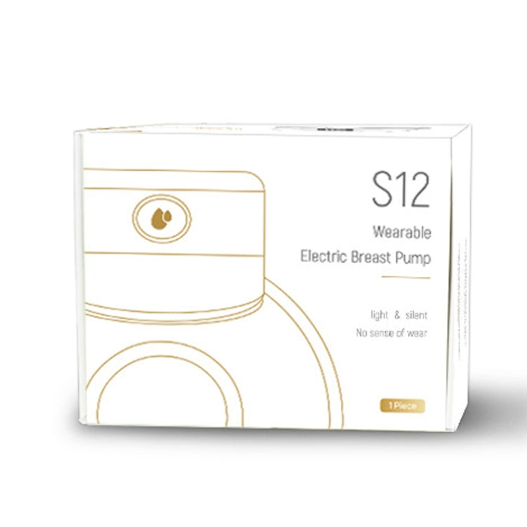 S12 LCD Screen Smart Large Capacity Portable Wearable Silent Electric Breast Pump, Color: White