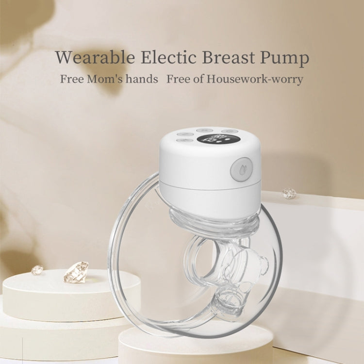 S12 LCD Screen Smart Large Capacity Portable Wearable Silent Electric Breast Pump, Color: White