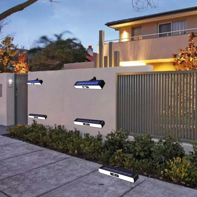 Solar Burst Red Blue Roadblock Lamp Construction Signal Lights Garden Decoration Courtyard Wall Lamp, Color: Black Shell White Light