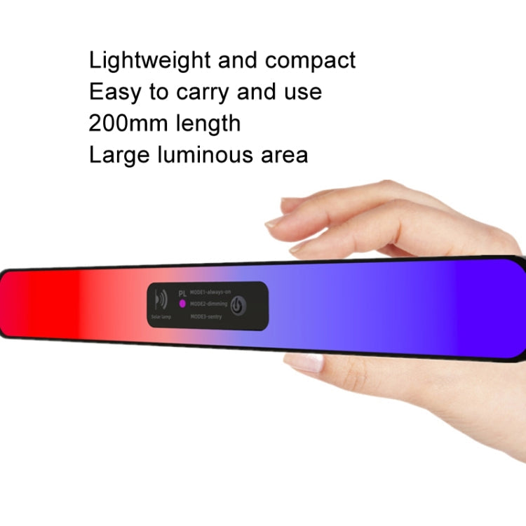 Solar Burst Red Blue Roadblock Lamp Construction Signal Lights Garden Decoration Courtyard Wall Lamp, Color: White Shell Warm Light