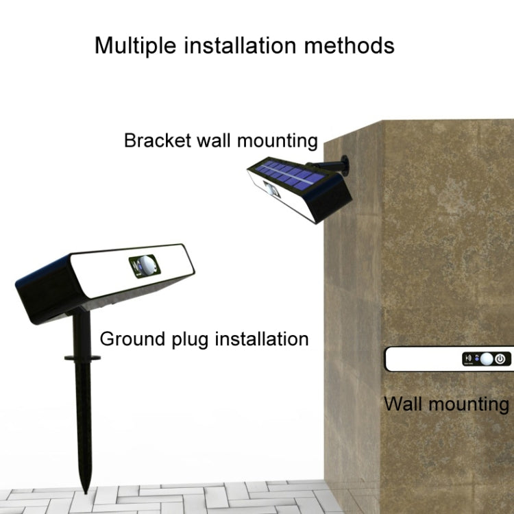 Solar Burst Red Blue Roadblock Lamp Construction Signal Lights Garden Decoration Courtyard Wall Lamp, Color: White Shell Warm Light