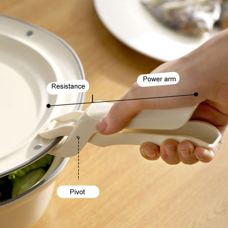 FaSoLa Household Anti-Scald Dish Clip Kitchen Non-Slip Insulated Plate Holder(Beige)