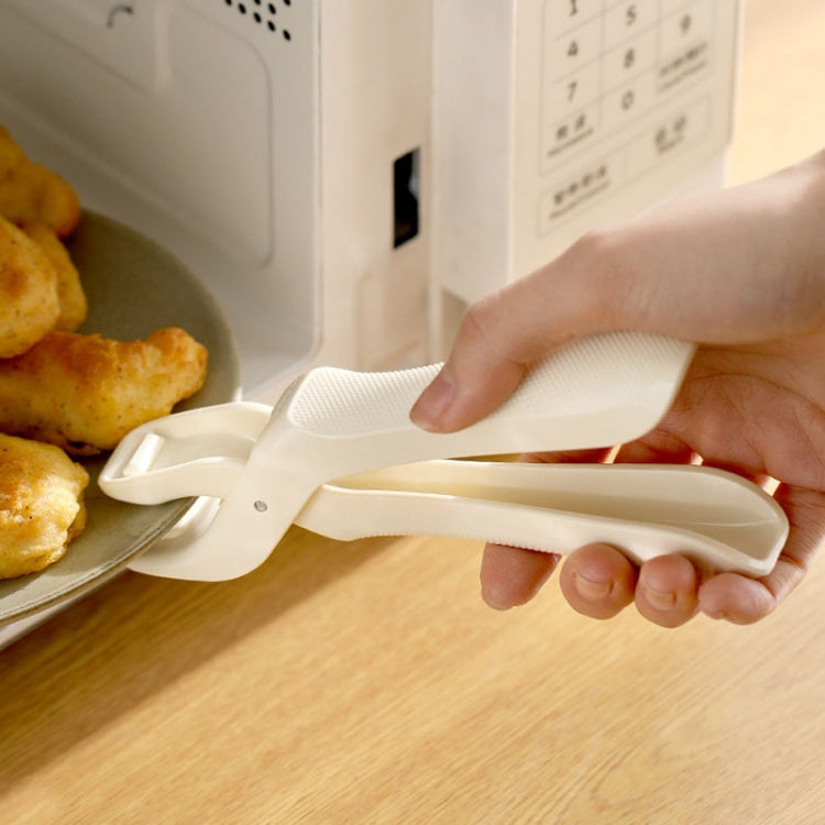 FaSoLa Household Anti-Scald Dish Clip Kitchen Non-Slip Insulated Plate Holder(Beige)
