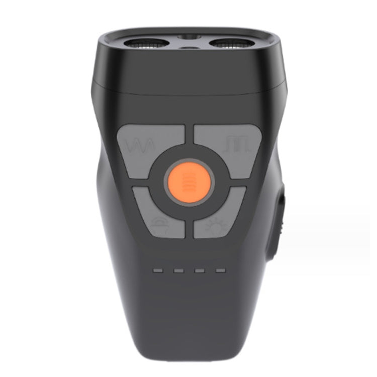 Dual Ultrasonic Repeller Pet Stop Barker With Mobile Power Supply Flashing Lighting Horn Function(Black)