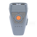 Dual Ultrasonic Repeller Pet Stop Barker With Mobile Power Supply Flashing Lighting Horn Function(Grey)