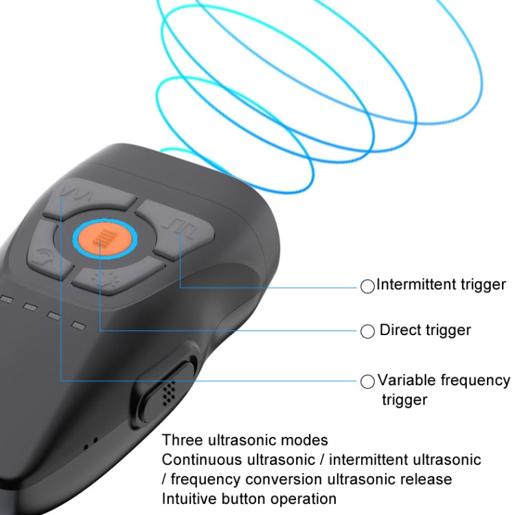 Dual Ultrasonic Repeller Pet Stop Barker With Mobile Power Supply Flashing Lighting Horn Function(Black)