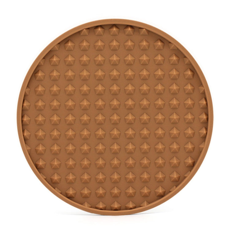10cm Round Thickened Silicone Coaster Irregular Pyramid Shape Tea Cup Mat(Tawny)