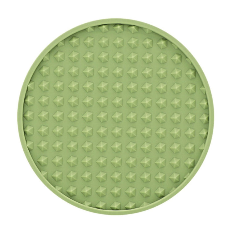 10cm Round Thickened Silicone Coaster Irregular Pyramid Shape Tea Cup Mat(Pea Green)