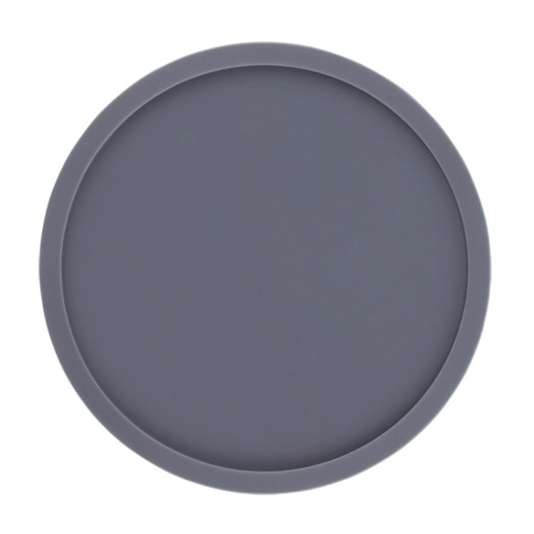 10cm Simple Round Thickened Silicone Coaster Anti-Slip Heat Insulation Anti-Scald Tea Cup Table Mat, Color: Classic Gray