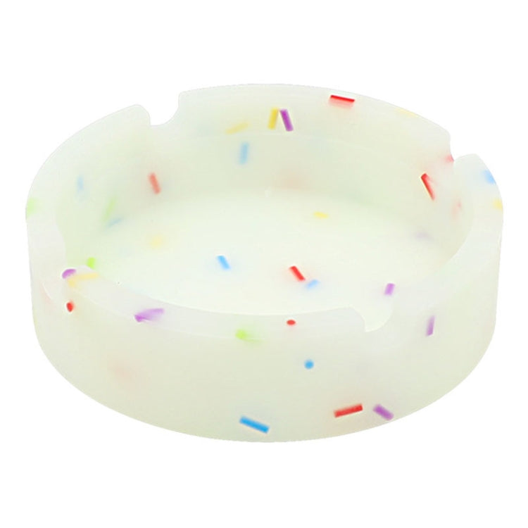 8.3x2.3x0.5cm Round Silicone Luminous Ashtray Fluorescent Car Ashtray(White)