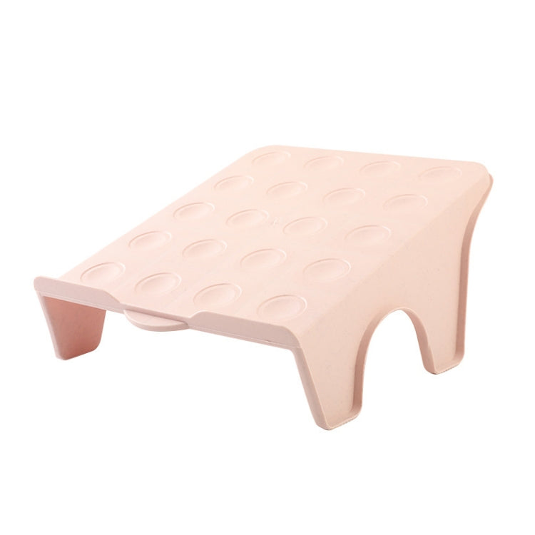 Household Storage Shoes Rack Double Shoes Tray Plastic One Piece Simple Shoes Organizer(Pink)