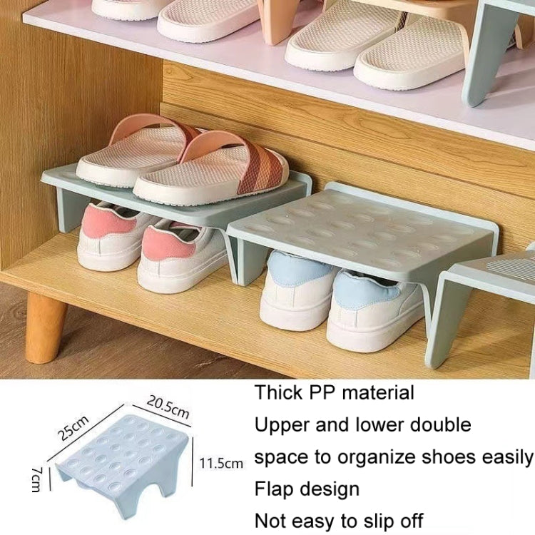 Household Storage Shoes Rack Double Shoes Tray Plastic One Piece Simple Shoes Organizer(Pink)