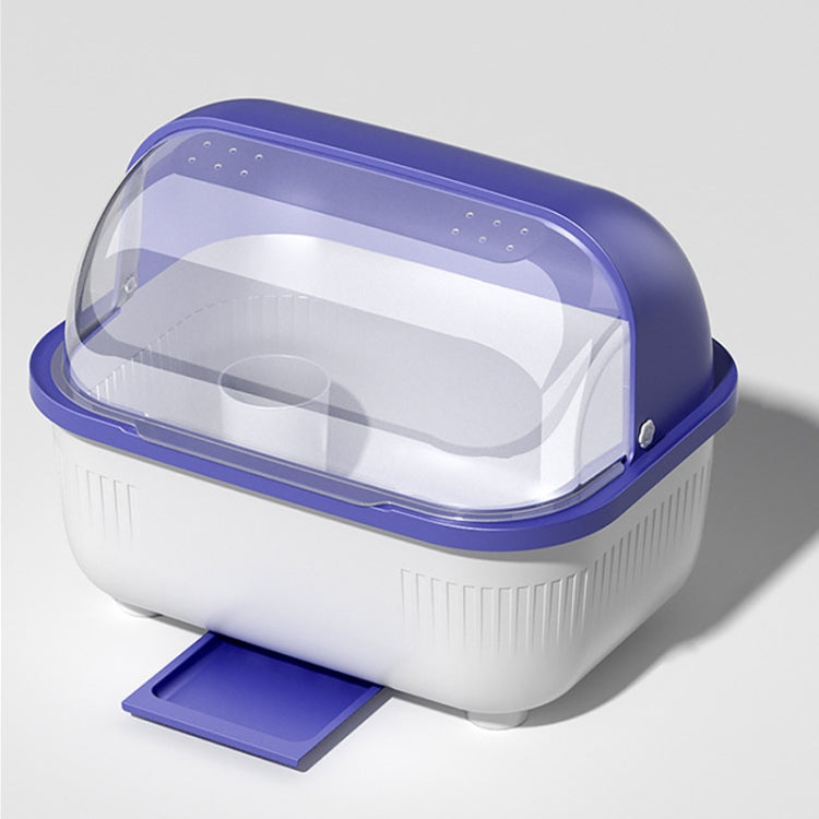 Household Dustproof Kitchen Tableware Storage Box Tableware Drain Rack, Spec: S (Purple)