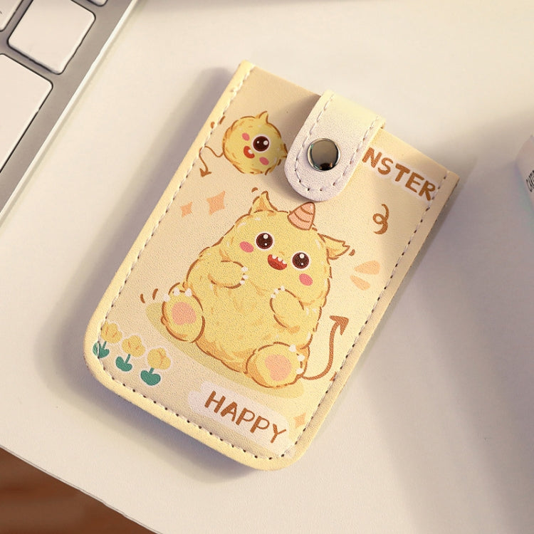 Pull-out Multi-card Slot ID Card Holder  Large Capacity Cartoon Card Bag, Color: Yellow
