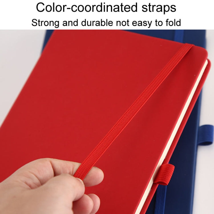 A5 Business Office Strap Notebook Students Diary Recording Notes(Red)