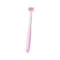 YALINA Three Sided Toothbrush Soft Hair 360 Degree V Shaped Toothbrush A22 Kids Pink