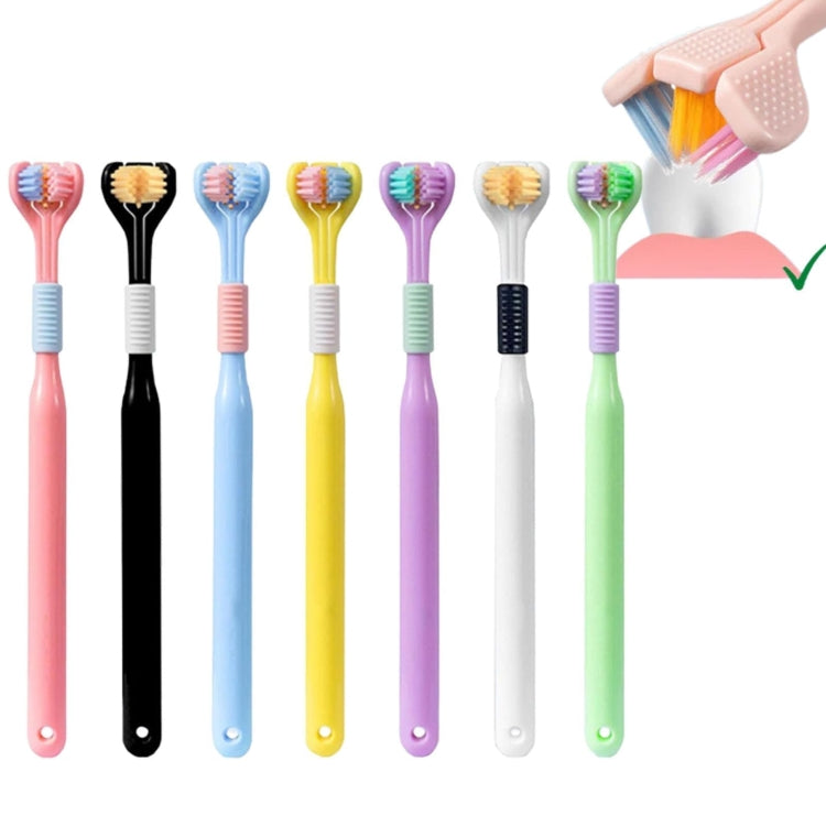 YALINA Three Sided Toothbrush Soft Hair 360 Degree V Shaped Toothbrush  Adult Pink Head Color Random