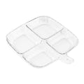 Multipurpose Quad Compartment Side Dish Kitchen Storage Spice Tray(Transparent)