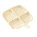 Multipurpose Quad Compartment Side Dish Kitchen Storage Spice Tray(Cream White)