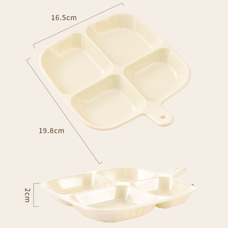 Multipurpose Quad Compartment Side Dish Kitchen Storage Spice Tray(Cream White)
