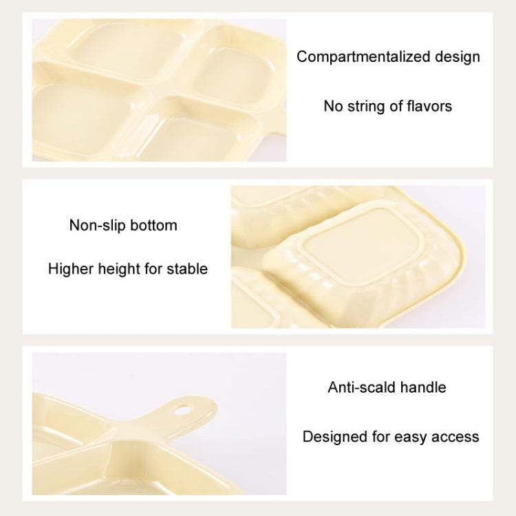 Multipurpose Quad Compartment Side Dish Kitchen Storage Spice Tray(Cream White)