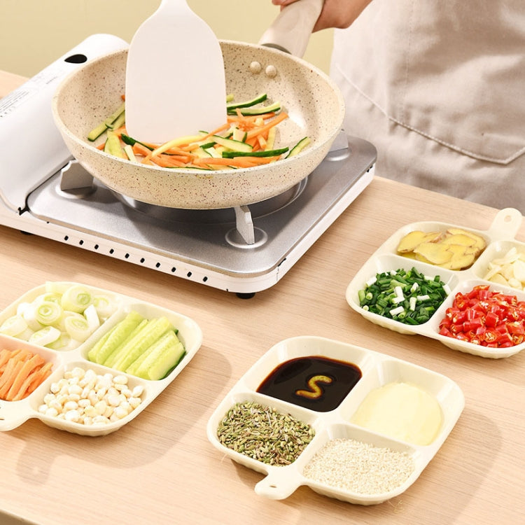 Multipurpose Quad Compartment Side Dish Kitchen Storage Spice Tray(Cream White)