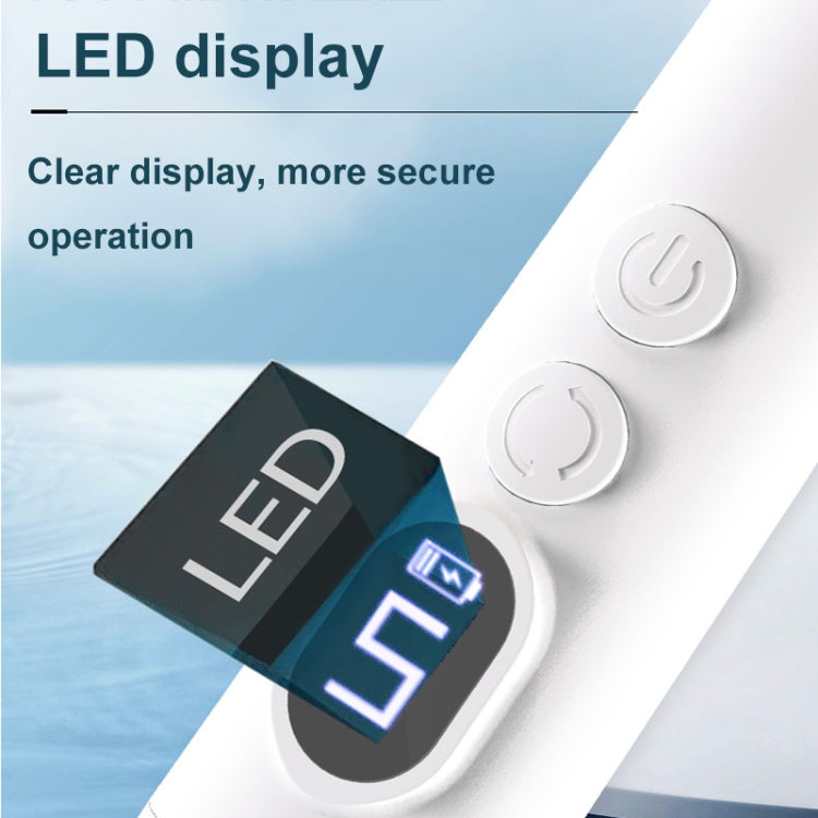 HX-10 LED Digital Display Multifunctional Nail Polisher Polishing and Exfoliating Manicure Tools(White)
