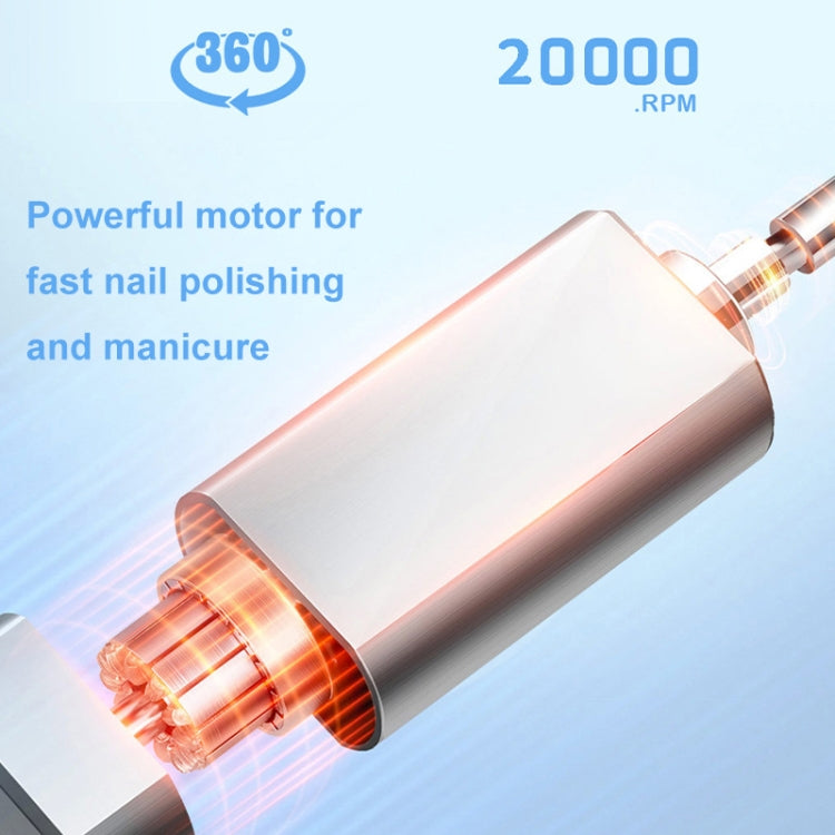 HX-10 LED Digital Display Multifunctional Nail Polisher Polishing and Exfoliating Manicure Tools(White)