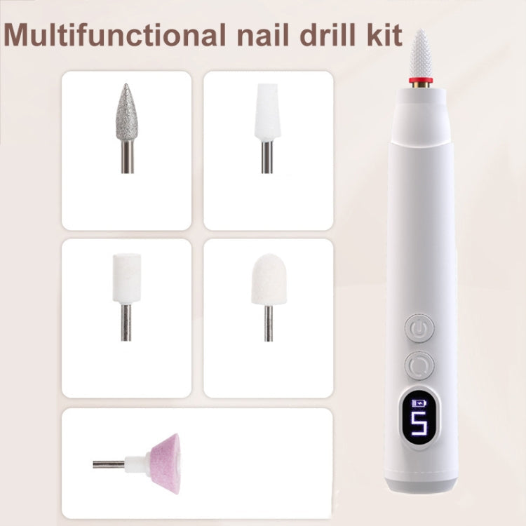 HX-10 LED Digital Display Multifunctional Nail Polisher Polishing and Exfoliating Manicure Tools(Pink)