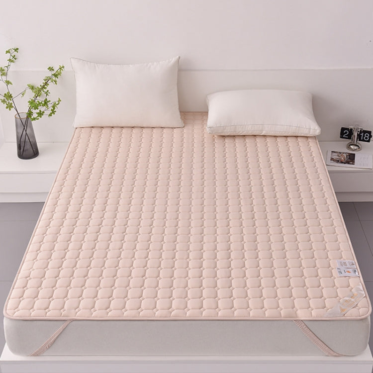 Soft And Breathable Soybean Cotton Thickened Non-Slip Mattress Pad, Size: 120x190cm(Square-Khaki)
