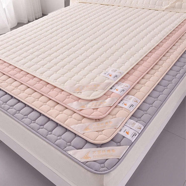 Soft And Breathable Soybean Cotton Thickened Non-Slip Mattress Pad, Size: 120x200cm(Square-Gray)