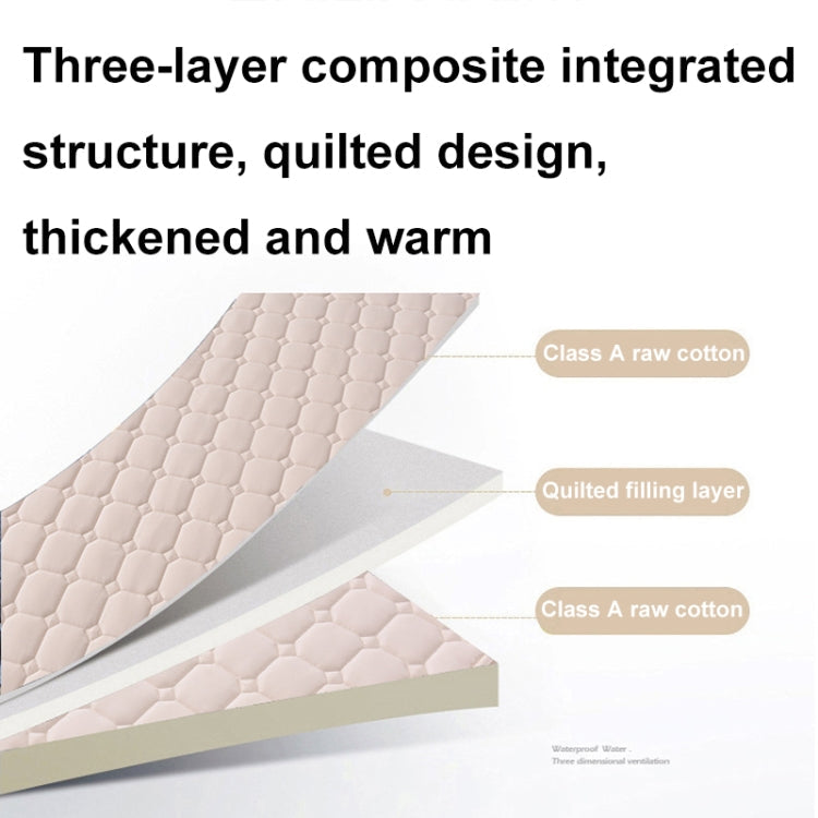 Soft And Breathable Soybean Cotton Thickened Non-Slip Mattress Pad, Size: 150x190cm(Square-Beige)