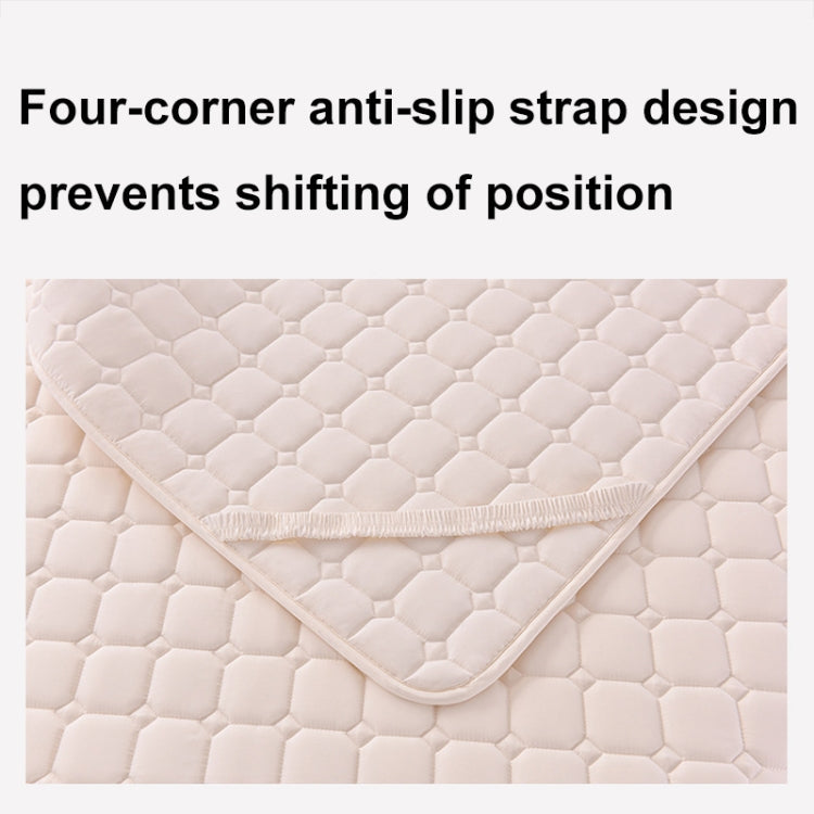 Soft And Breathable Soybean Cotton Thickened Non-Slip Mattress Pad, Size: 120x190cm(Square-Khaki)