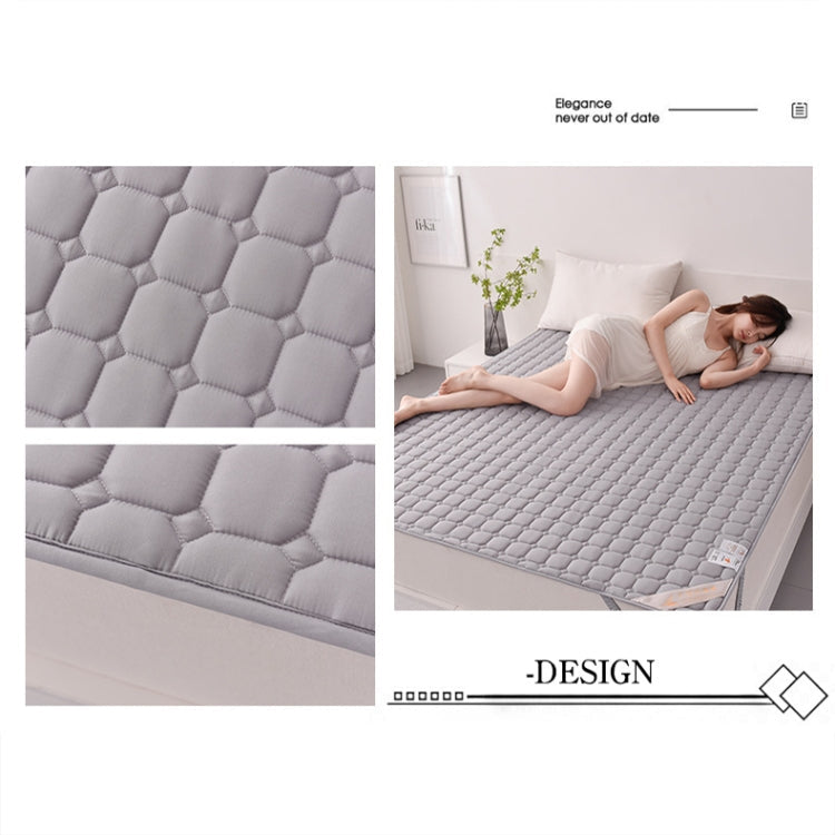 Soft And Breathable Soybean Cotton Thickened Non-Slip Mattress Pad, Size: 150x190cm(Square-Beige)