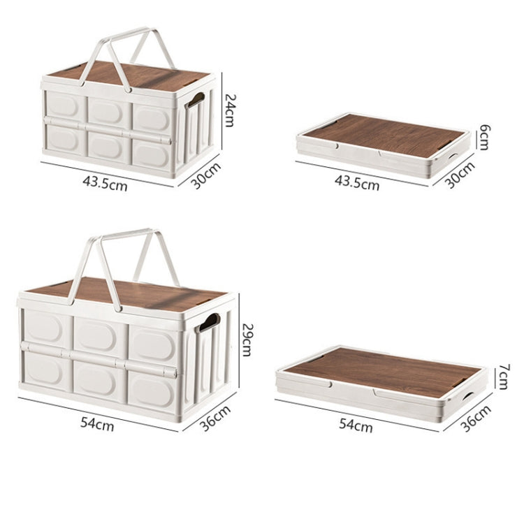 Foldable Outdoor Camping Storage Case Car Storage Box Organizer With Wooden Lid Large Black