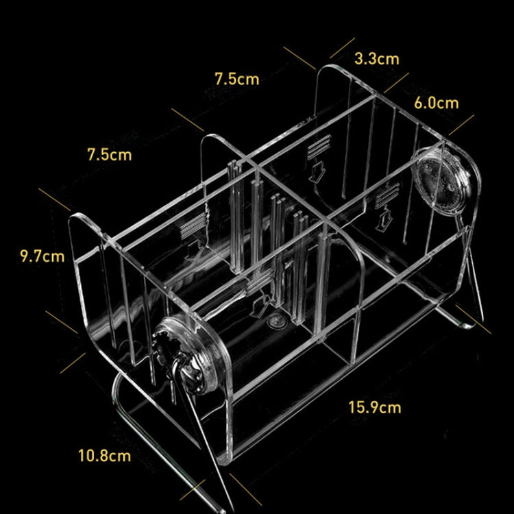 6-grid 360-degree Rotating Acrylic Remote Control Stationery Storage Box(Transparent)