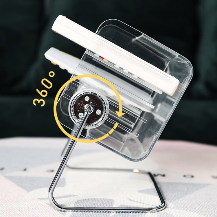 6-grid 360-degree Rotating Acrylic Remote Control Stationery Storage Box(Transparent)