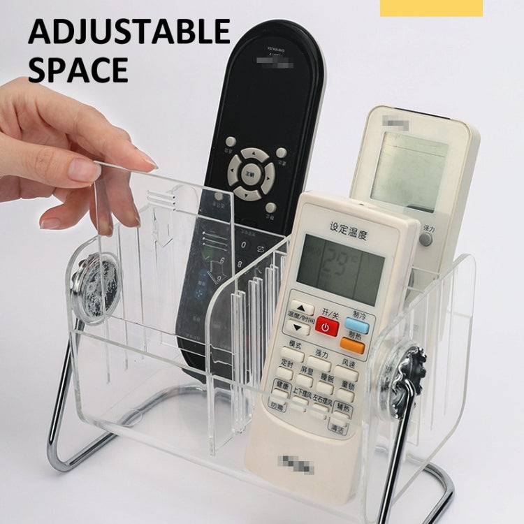 6-grid 360-degree Rotating Acrylic Remote Control Stationery Storage Box(Transparent)