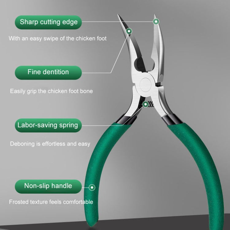 Chicken Claw Boning Tool Boning Knife Chicken Feet Bone Removal Pliers, Color: Green