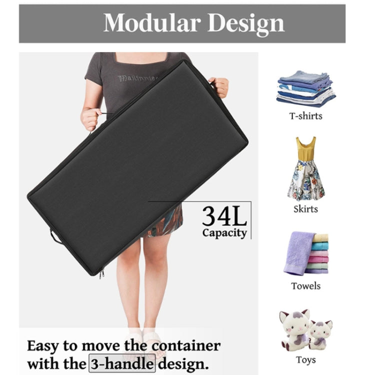 Foldable Under Bed Clothes Shoes Storage Bins with Wheels & Handles 78x38x16cm, Spec: Transparent Cover Gray