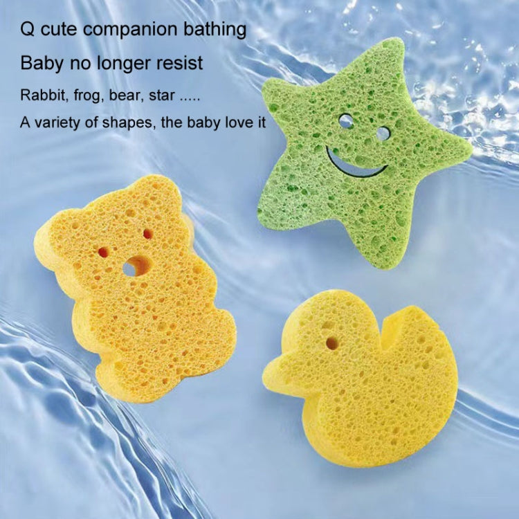 Baby Bathing Wood Pulp Sponge Cute Cartoon Soft Bath Sponge Bath Scrubber, Model: Bear